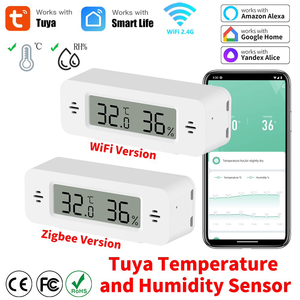 Smart Home Automation Kit - Tuya wifi/zigbee sensor de umidade temperatura