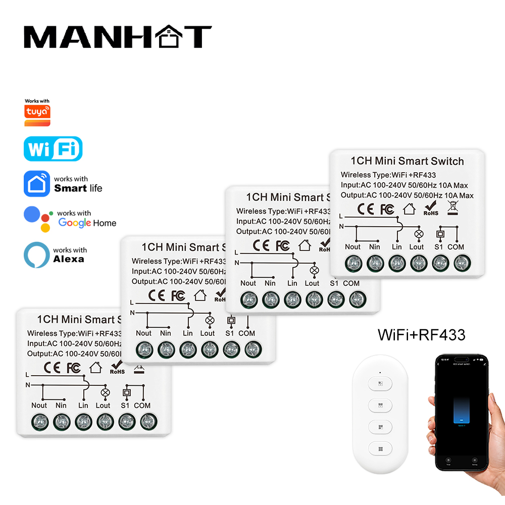 Smart Light Switch Wifi - Interruptor Inteligente Mini WIFI 10A com