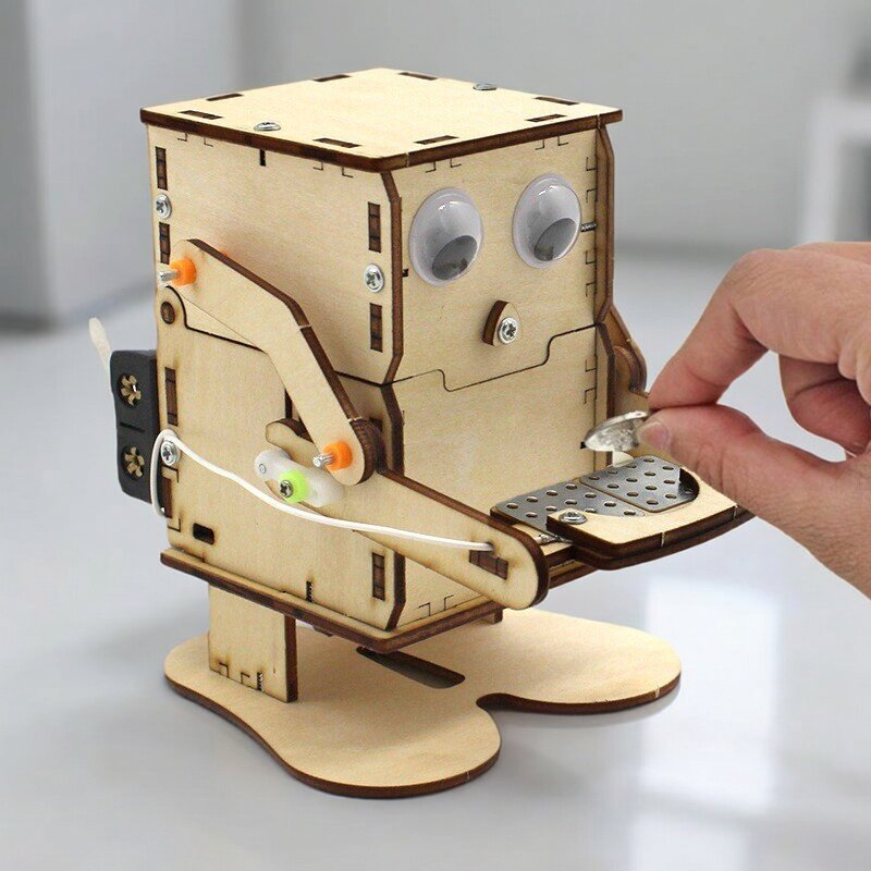 Robô de Madeira Montável DIY q - Stem Robotics Kit avaliação e preço